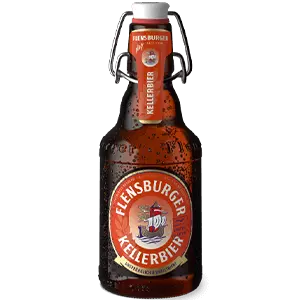 Einzelflasche des Flensburger Kellerbiers in der Bügelverschlussflasche.