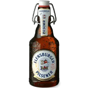 Einzelflasche des Flensburger Pilseners in der Bügelverschlussflasche.
