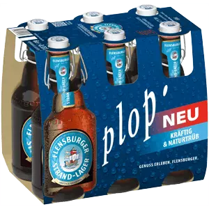 Sixpack Flensburger Strand-Lager mit 6 mal 0,33-l-Flaschen.