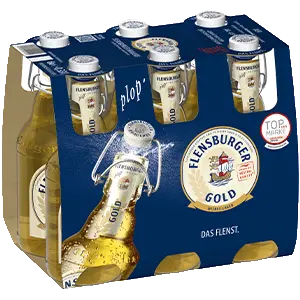 0,33l Sixpack Flensburger Gold.