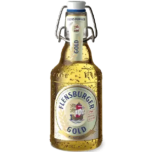 Einzelflasche des Flensburger Gold in der Bügelverschlussflasche.