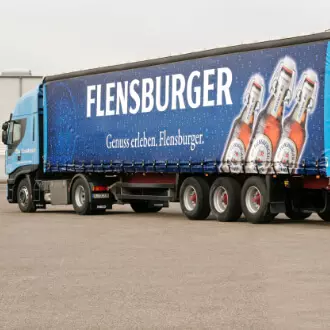 Flensburger Brauerei LKW mit Werbung