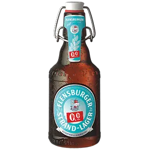 Flensburger Strand-Lager 0,0 % Vol. in Bügelverschlussflasche.