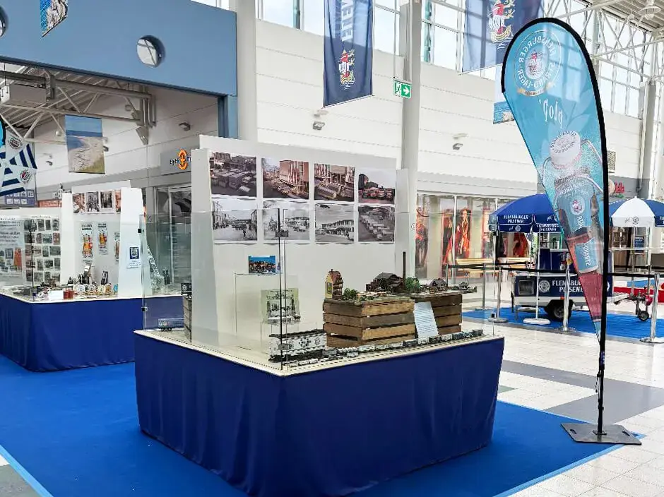 Miniaturmodell der Brauerei auf der Ausstellung der FLENS Welt im Förde Park.