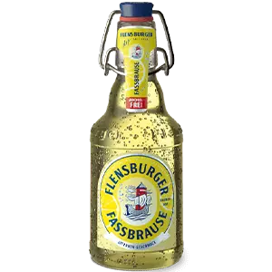 Einzelflasche der Flensburger Fassbrause mit Zitronengeschmack.