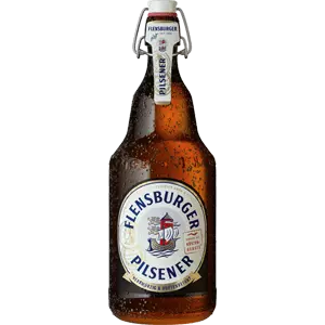 Mega-Plop: 2 Liter Flensburger Pilsener in der großen Bügelverschlussflasche.