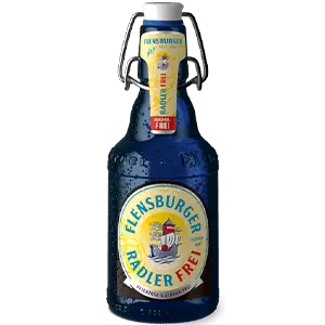 Einzelflasche des Flensburger Radler Frei in der Bügelverschlussflasche.