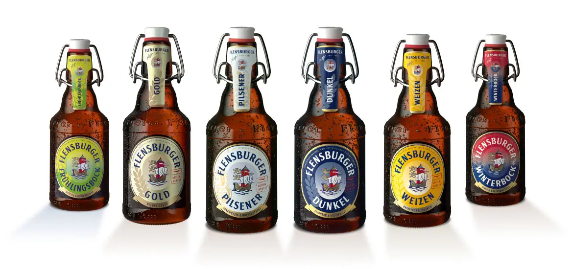 The Flensburger Brewery's export varieties.