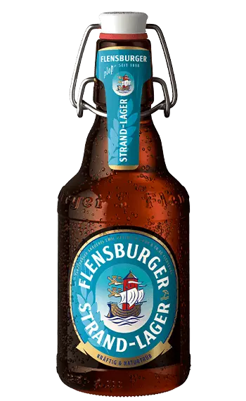 Packshot von der neuen naturtrüben Produktsorte Flensburger Strand-Lager.