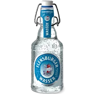 Einzelflasche des Flensburger Wassers in der Bügelverschlussflasche.