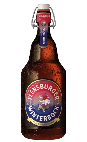 Mega-Plop: 2 Liter Flensburger Winterbock in der großen Bügelverschlussflasche.