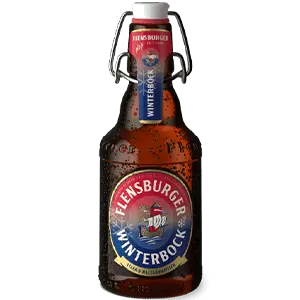 Einzelflasche des Flensburger Winterbocks in der Bügelverschlussflasche.