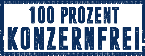 100 Prozent konzernfrei Stempel