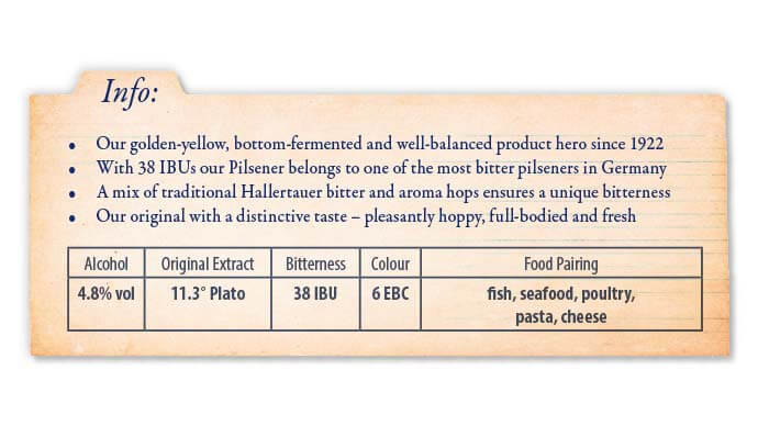 Englische Informationen über das Flensburger Pilsener