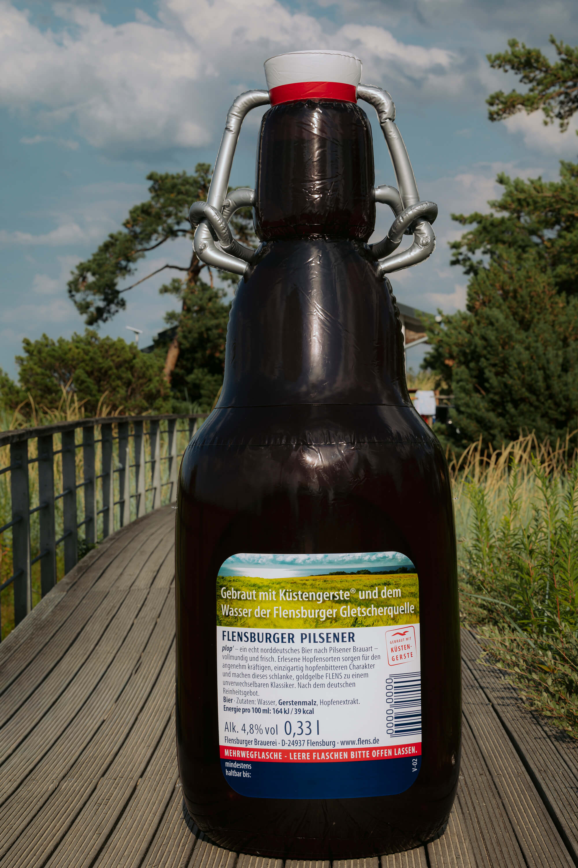 Aufblasbare Flasche "Flensburger Pilsener"