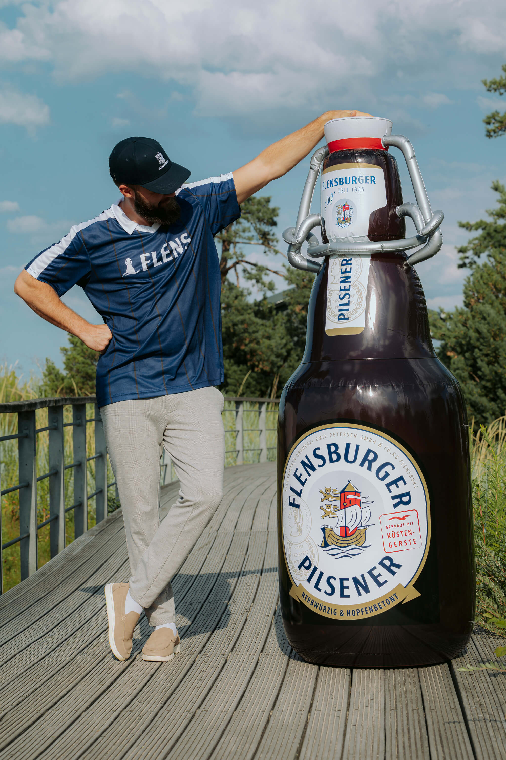 Aufblasbare Flasche "Flensburger Pilsener"